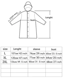 1pc EVA Raincoat, Modern Letter Graphic Rain Jacket For Outdoor - Black - View 5