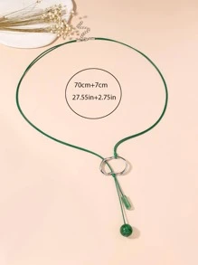 Geometric & Bead Charm Y Lariat Necklace - Multicolor - View 4