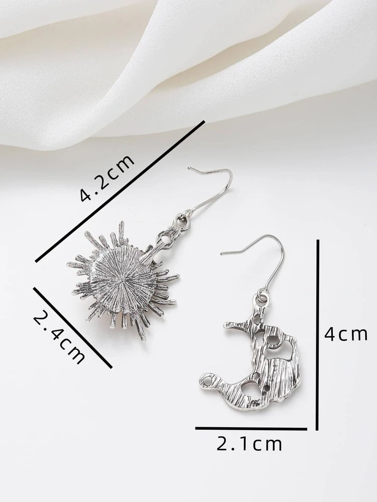 Sun & Moon Decor Drop Earrings Boho Sun And Moon Earrings Crystal Drop Earrings Women Fashion Jewelry Gifts For Women