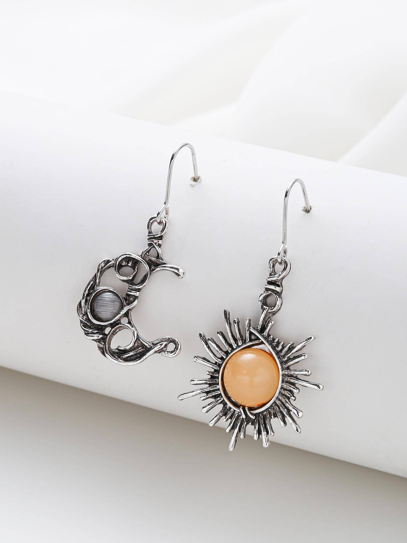 Sun & Moon Decor Drop Earrings Boho Sun And Moon Earrings Crystal Drop Earrings Women Fashion Jewelry Gifts For Women