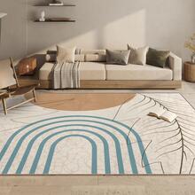 1入組客廳地墊,臥室瓷磚地毯,現代風格地毯,莫蘭迪顏色,幾何樣式地毯 - 米色 - 查看 2