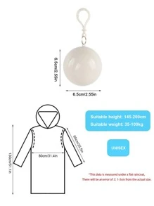 1pc PVC Disposable Raincoat, Modern Transparent Portable Disposable Rain Cape For Outdoor Travel - Multicolor - View 2