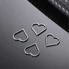 Piercingpops 316l Stainless Steel Heart Shaped Ear Cartilage, Conch, Daith, Rook, Tragus, Helix Earrings With Cubic Zirconia, Hinged Segment Septum Clicker Ring And Nose Rings, Hoop Piercing Jewelry - Silver - View 4