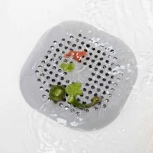 1pc Plain Color Floor Drain Cover, Nordic Sink Anti-Clog Filter Cover For Household - Grey - View 1