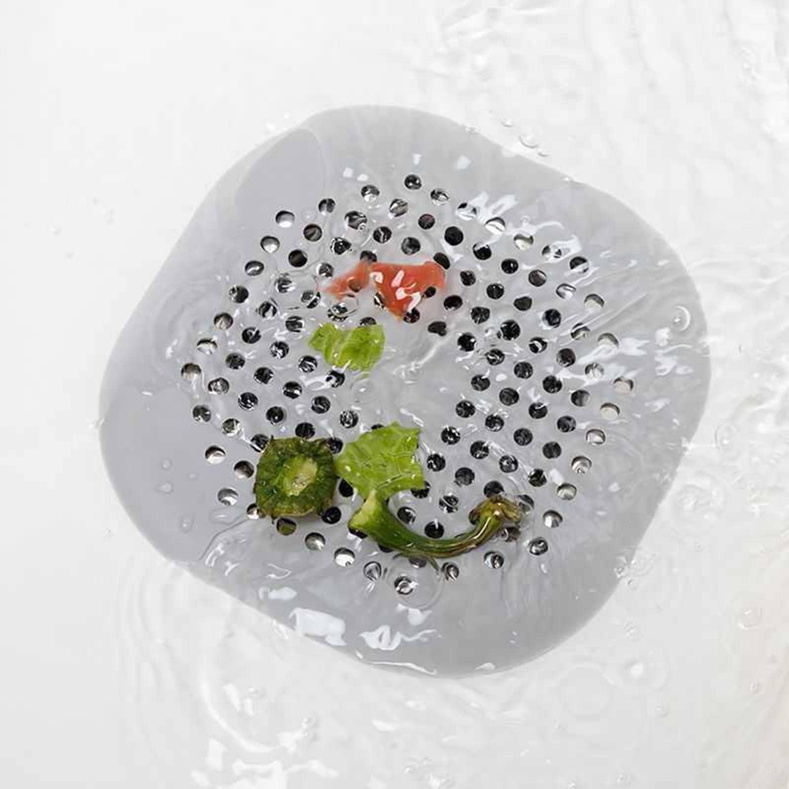 1pc Plain Color Floor Drain Cover, Nordic Sink Anti-Clog Filter Cover For Household - Grey - View 1
