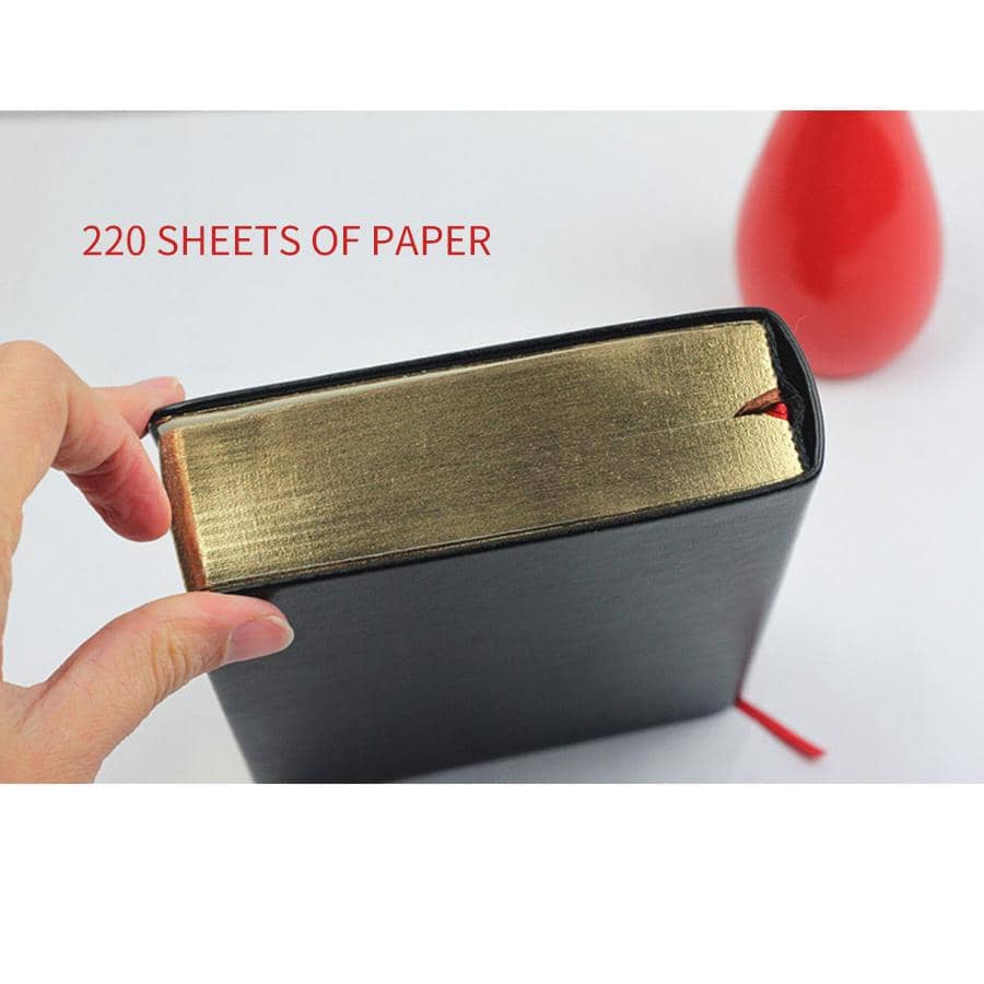 Vintage Diary Notebook Blank Hard Cover Sketchbook 220 Sheets Inside Paper Stationery Travel - Black - View 1