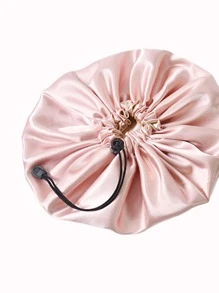 1入組素色浴帽，簡單可調節雙層浴帽，適合家用 - 粉色 - 查看 3