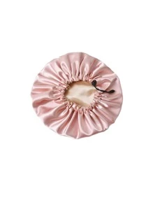 1入組素色浴帽，簡單可調節雙層浴帽，適合家用 - 粉色 - 查看 4