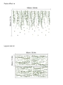 mama look 2pcs Leaf Pattern Wall Sticker, Modern Leaf Vine Pattern Wall Decal For Home Decoration