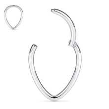 16G鉸鏈隔墊唱首歌環鼻環手術鋼淚滴隔墊環戴思穿孔耳環 - 銀色 - 查看 2