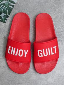 夏季時尚女式簡約家居輕便柔軟防滑拖鞋戶外耐磨減震拖鞋，L 碼，紅色 - 紅色 - 查看 5