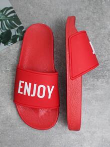 夏季時尚女式簡約家居輕便柔軟防滑拖鞋戶外耐磨減震拖鞋，L 碼，紅色 - 紅色 - 查看 1
