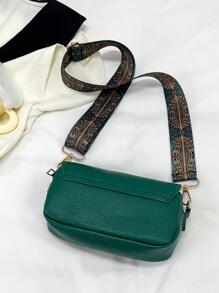 Túi vuông nhỏ thời trang màu xanh lá cây có dây đeo vai có thể điều chỉnh - màu xanh lá - Xem 5