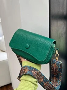 Túi vuông nhỏ thời trang màu xanh lá cây có dây đeo vai có thể điều chỉnh - màu xanh lá - Xem 9