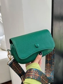 Túi vuông nhỏ thời trang màu xanh lá cây có dây đeo vai có thể điều chỉnh - màu xanh lá - Xem 1