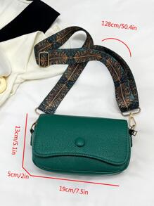 Túi vuông nhỏ thời trang màu xanh lá cây có dây đeo vai có thể điều chỉnh - màu xanh lá - Xem 7