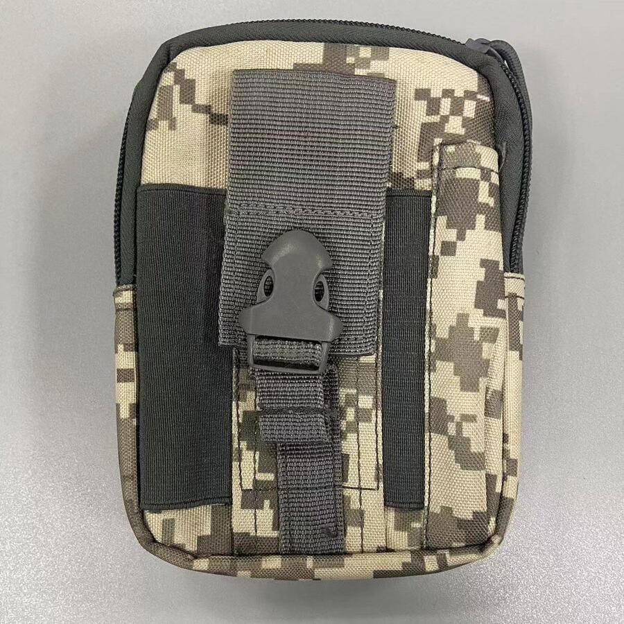 1pc Camo Pattern Polyester Waterproof Multifunctional Running Bag - Light Grey - View 1