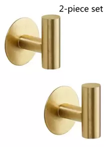 2pcs Stainless Steel Wall Hook, Minimalist Golden Wall Hook For Bathroom
