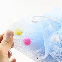 1pc Foaming Bath Ball, Creative Ice Cream Shaped Bath Cleaning Loofah For Bathroom Home Bathroom Decor - Pink - View 4