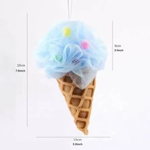 1pc Foaming Bath Ball, Creative Ice Cream Shaped Bath Cleaning Loofah For Bathroom Home Bathroom Decor - Pink - View 7
