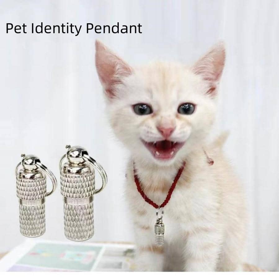 1入組極簡寵物身份牌適用於貓和狗狗適用於戶外 - 銀色 - 查看 1