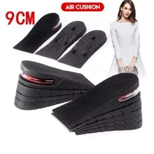 3-9cm增高鞋墊氣墊可調節後跟提升半墊中性，2-5層 - 黑色 - 查看 2