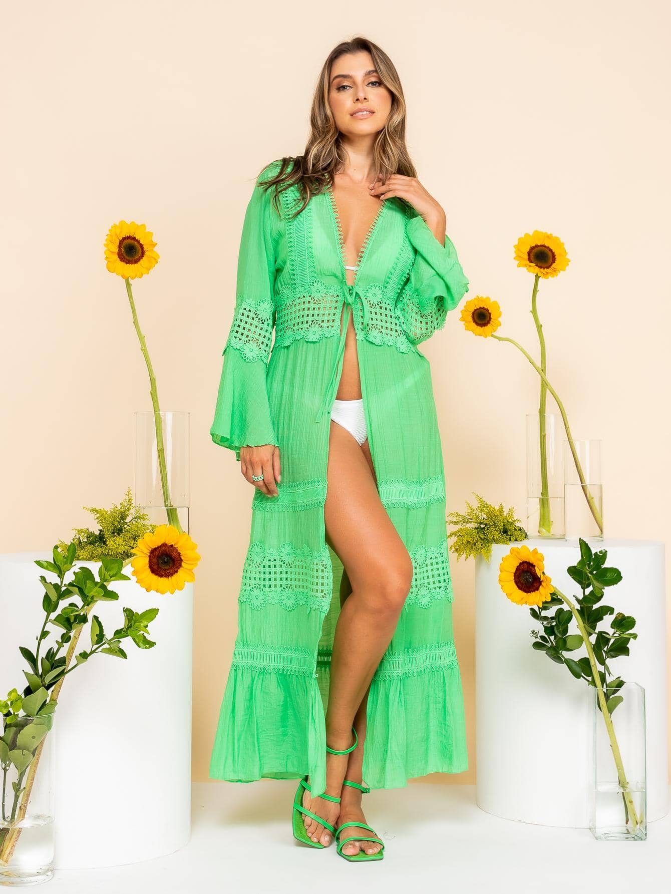 Women Kimonos - Green - View 1