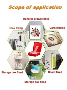 60pcs/set PMMA Tape, Modern Adhesive Double Sided Transparent Multifunction Traceless Removable Nano Tape For Home - Clear - View 3