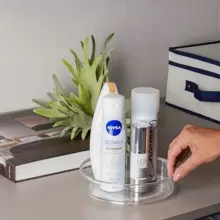 organizador redondo giratorio rotativa transparente para cozinha porta tempero ou cosméticos banheiro