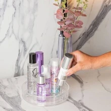 organizador redondo giratorio rotativa transparente para cozinha porta tempero ou cosméticos banheiro