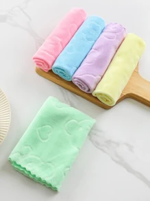 10 cái giẻ lau màu hỗn hợp, vải lau thiết kế dập nổi hình trái tim đơn giản cho hộ gia đình - Nhiều màu - Xem 1