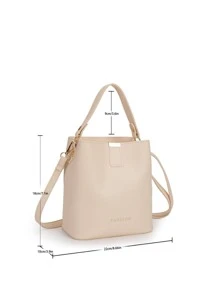 Túi xô tối giản Màu trơn Chi tiết dập nổi - trắng - Xem 3