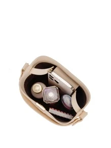 Túi xô tối giản Màu trơn Chi tiết dập nổi - trắng - Xem 4