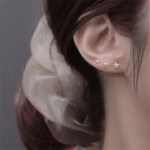 1對時尚方晶鋯石星星耳釘適合女士男士日常裝飾 - 星星 - 查看 4