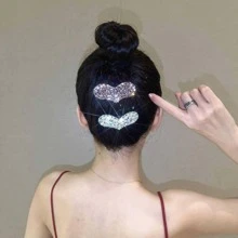 4入組女士水鑽愛心設計髮夾日常裝飾 - 彩色 - 查看 7
