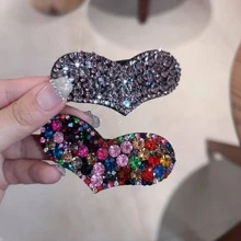 4入組女士水鑽愛心設計髮夾日常裝飾 - 彩色 - 查看 3