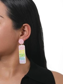 字母圖案幾何耳墜 - 護士 - 查看 1