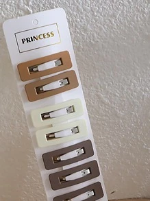 10pcs Solid Snap Hair Clip Casual Hair Clips Claw Clips Hair Barrettes, School Stuff - Multicolor - View 2