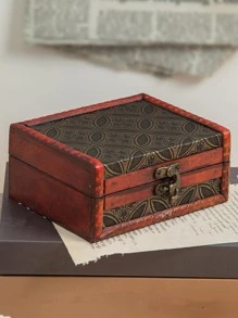 1pc Vintage Jewelry Storage Box - Jewelry Decorative Box/Gift Box (For Women) - Redwood - View 10