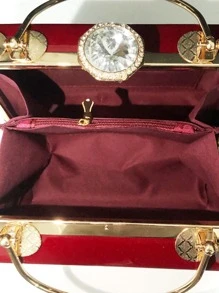 Mini Minimalist Metal Decor Box Bag, Elegant For Office & Work