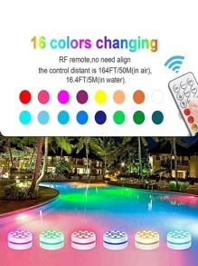 1入組PC游泳池燈，現代13LED吸盤防水燈游泳池