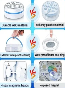 1入組PC游泳池燈，現代13LED吸盤防水燈游泳池