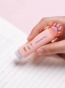 1pc Paw Shaped Random Eraser, Cartoon Pencil Eraser For Students - Multicolor - View 5