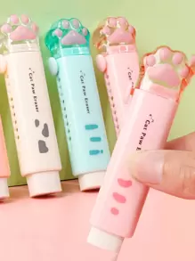 1pc Paw Shaped Random Eraser, Cartoon Pencil Eraser For Students - Multicolor - View 1