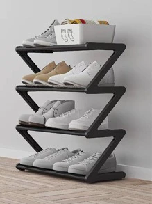 1pc 4 Layers Shoe Storage Rack - Black - View 2