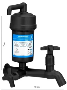 Torneira com Filtro de Parede Fixa Preta ABS - Preto - Visão 2