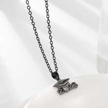 Collar con colgante de sombrero de graduación para hombre para decoración diaria para una apariencia elegante - Negro de pistola - Ver 3