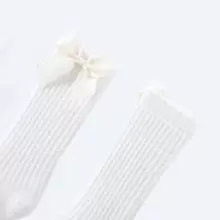 婴儿蝴蝶结装饰透气防蚊镂空袜 - 白色 - 查看 3