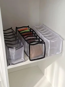 1 件可见网格储物袋，用于整理衣柜和抽屉中的内衣和袜子，大学宿舍必需品，杂物袋衣服储物抽屉整理器，用于内衣、内裤、胸罩、袜子抽屉衣柜整理器壁橱储物绗缝袋床下整理盒抽屉/衣柜整理器/壁橱储物/绗缝袋床下整理盒整理器储物箱壁橱整理器，用于衣物衣柜储物壁橱隔板，用于卧室毛衣袜子裤子牛仔裤 - 黑色 - 查看 9