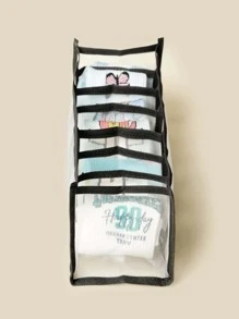 1 件可见网格储物袋，用于整理衣柜和抽屉中的内衣和袜子，大学宿舍必需品，杂物袋衣服储物抽屉整理器，用于内衣、内裤、胸罩、袜子抽屉衣柜整理器壁橱储物绗缝袋床下整理盒抽屉/衣柜整理器/壁橱储物/绗缝袋床下整理盒整理器储物箱壁橱整理器，用于衣物衣柜储物壁橱隔板，用于卧室毛衣袜子裤子牛仔裤 - 黑色 - 查看 4